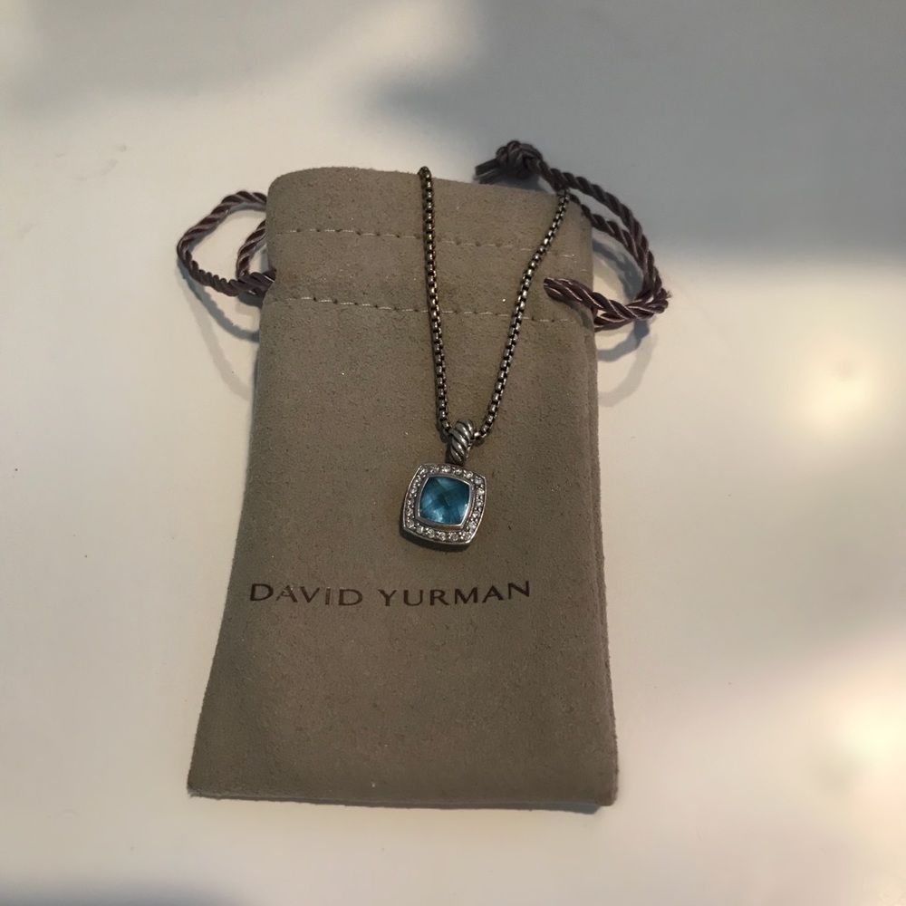 David Yurman Pendent Necklace in Blue Topaz